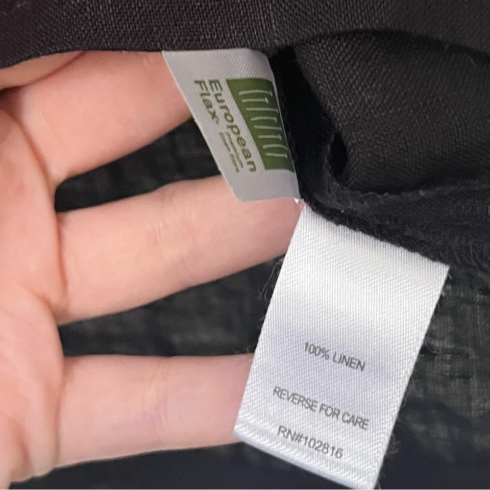 NEW Garnet Hill 100% Linen Black Square Neck Short Sleeve Top 10 Lightweight - Picture 6 of 8